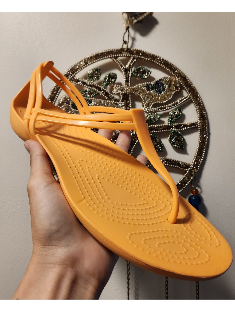 CROCS Women's Orange Strappy Jelly Sandals